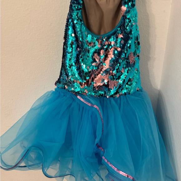 Sparkling Teal Sequin recital Dress - Picture 2 of 3